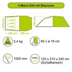 Mil-Tec 4-Mann-Zelt Mit Stauraum 7 Mil-Tec 4-Mann-Zelt Mit Stauraum -Rabatte auf Outdoor-Survivalausrüstung 14226 010 2 1