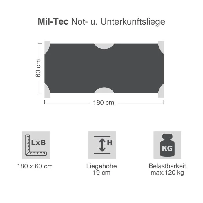 Mil-Tec Not- U. Unterkunftsliege Metallgestell 5 Mil-Tec Not- U. Unterkunftsliege Metallgestell – Bild 3
