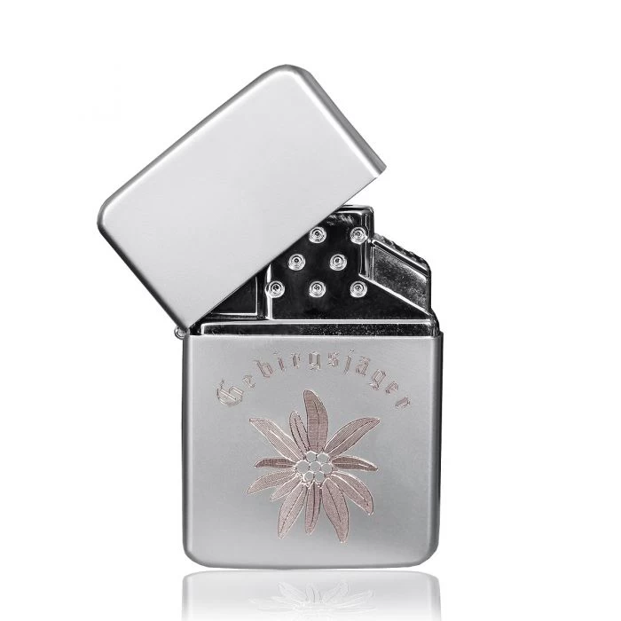 Gas Feuerzeug Mit Gravur Gebirgsjäger Edelweiß 4 Gas Feuerzeug Mit Gravur Gebirgsjäger Edelweiß – Bild 2